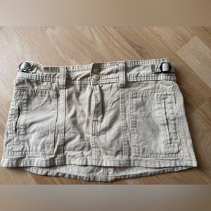 Beige Mini Cargo Skirt